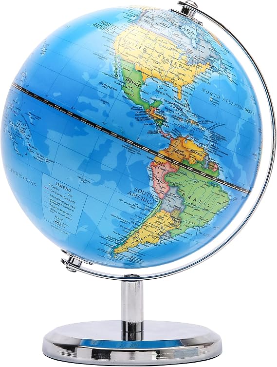 5.5 Inches World Mini Globe Political Map Stainless Steel Stand
