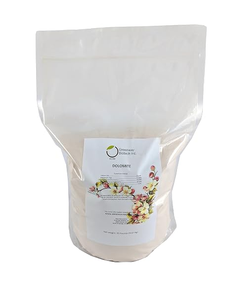 Greenway Biotech, Inc. Dolomite Lime Plus- Includes 11.8% Magnesium and 22.7% Calcium Helps to Adjust The pH Level- Great to Make Your Own Compost and Worm Bins- (20 Pounds)