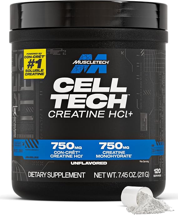 MuscleTech Creatine Powder, Cell-Tech Creactor - Unflavored, 7.45 Oz