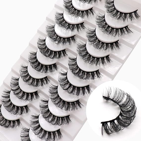 Veleasha Lashes Strips DD Curl Russian Strip Lashes Wispy Lashes(D02)