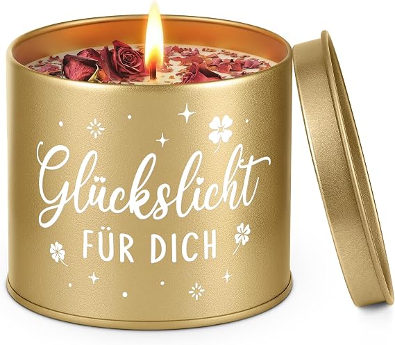 Gifts for Women Lucky Light Candle in a Metal Tin
