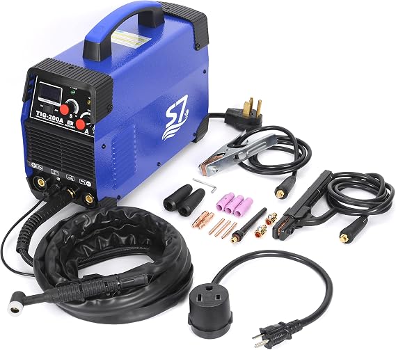 200A HF Start TIG Welder, DC TIG and Stick Welder, 110V/220V Dual Voltage Portable Welding Machine for Garage Repair, DIY Projects, Stainless Steel and Mild Steel