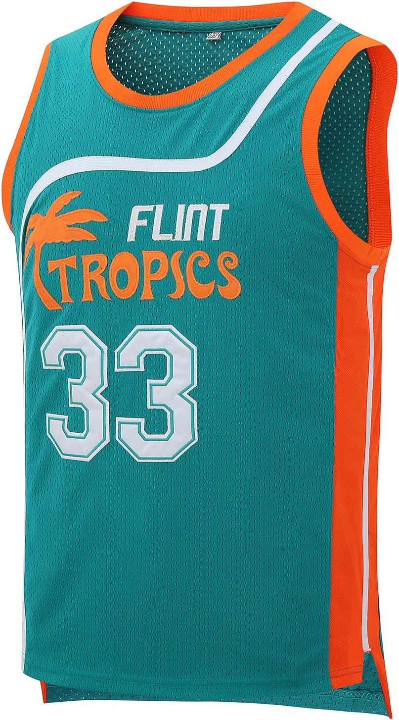 Flint Tropics Jersey Moon #33 Basketball Jerseys,90S Hip Hop Jersey S-L