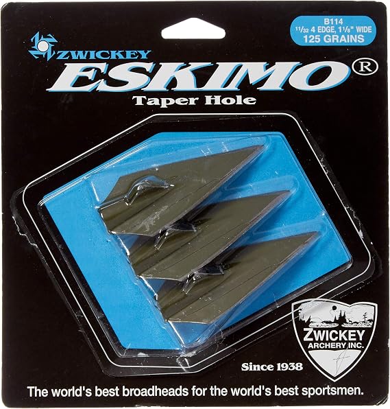 Zwickey Eskimo Broadhead Glue On 4 Blade 125 Gr. 3pk. Green