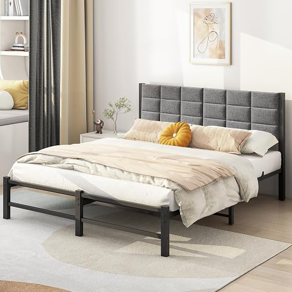King Size Bed Frame Upholstered Bed Frame Kingsize Bed,Black