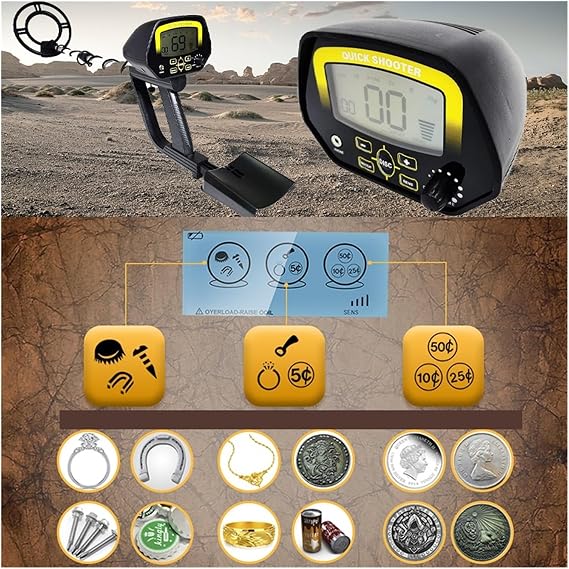 Metal Detector MD-4060 Metal Detector Professional Underground Gold Detector Pin Pointer Detection Jewelry Treasure Hunter High Sensitivity Easy Operation Easy Carry