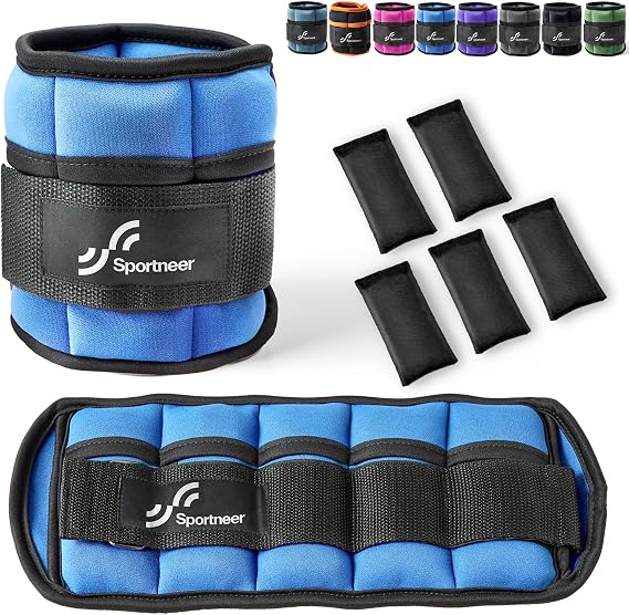 Sportneer Adjustable Ankle Weights Set: Leg Weights, Wrist Weights | Ankle Weights for Women, 0.45-1.6kg for Per Ankle, 0.9-3.2kg for a Pair