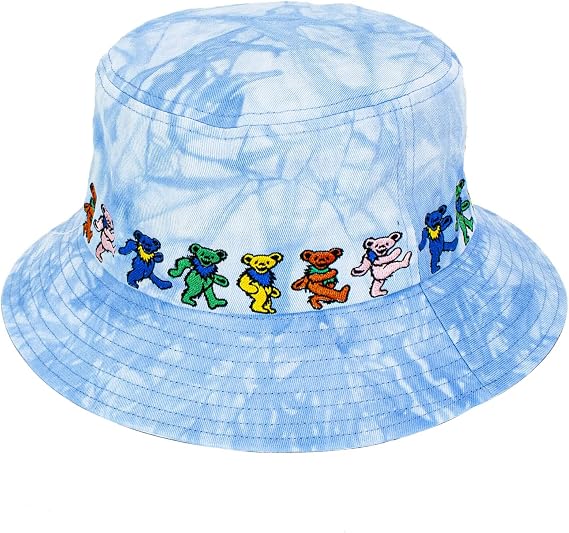 Peter Grimm Grateful Dead Teddy Bucket Hat Unisex Sun Hat for Men Women - Perfect for Hiking Beach Fishing Summer 100% Cotton