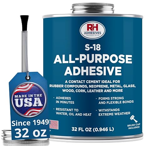 S-18 All-Purpose Adhesive 32 oz -Contact Cement for Headliner, Upholstery | Multi-surface adhesive, bonds rubber, metal, leather, felt, wood and glass, for car headliners and upholstery
