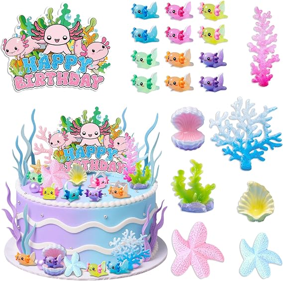 Axolotl Cake Topper Axolotl Birthday Decorations