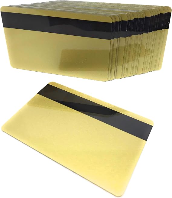 10 PVC Plastic Cards 30Mil HiCo Magnetic Stripe Gold