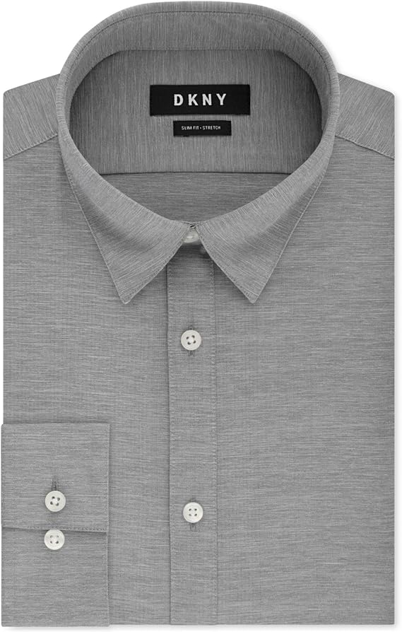 DKNY Mens Active Stretch Button Up Dress Shirt