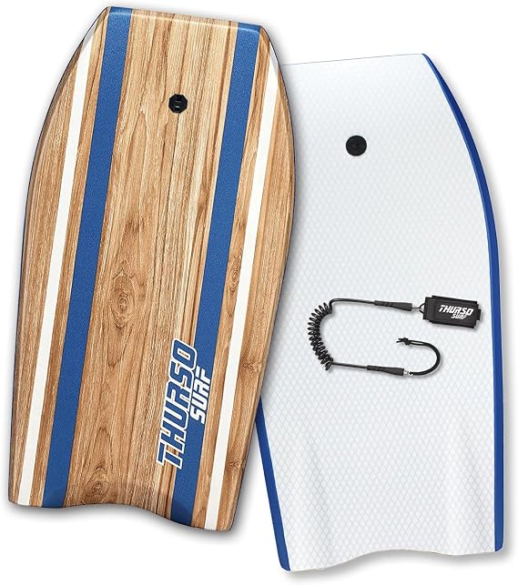 THURSO SURF Quill 42'' Bodyboard Lightweight Durable EPS Core IXPE Deck HDPE Slick Bottom FRP Stringer Crescent Tail Dual Channel Plastic Mesh with Double Swivel Coiled Wrist Leash