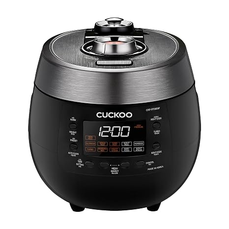 CUCKOO Twin Pressure Rice Cooker, 12-Cup Cooked, Black, CRP-RT0609FB