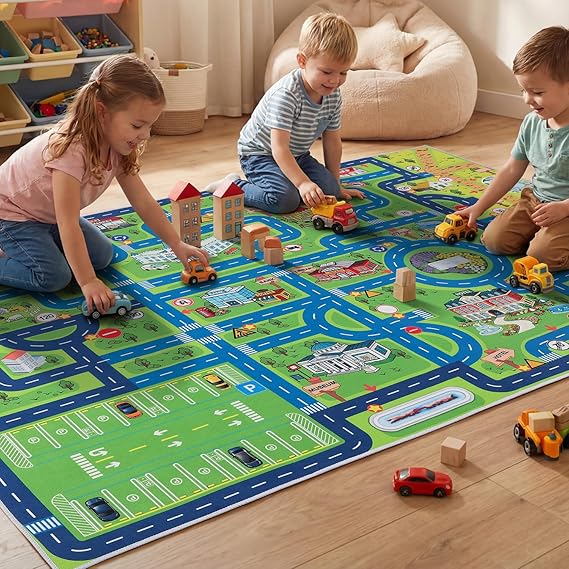 Esup 4'x6' Non-Slip Kids Rugs Safety Carpet Educational Playground Mat | Perfect for Playrooms, Bedrooms, and Nurseries Indoor Outdoor Use, Easy Clean