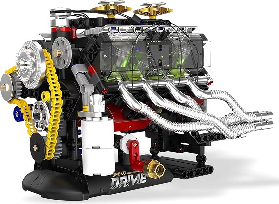 Engine Model Building Kit, STEM Motor Display Set engine model kit | engine model with hand-cranked pistons, crankshaft movement, transparent casing, and tactile feedback; built for active play.