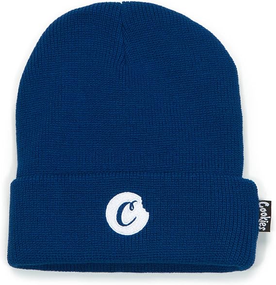 Cookies C-Bite Knit Beanie Warm Winter Hat with Fold Over Cuff, Cozy Soft Knit Material, One Size Fits Most