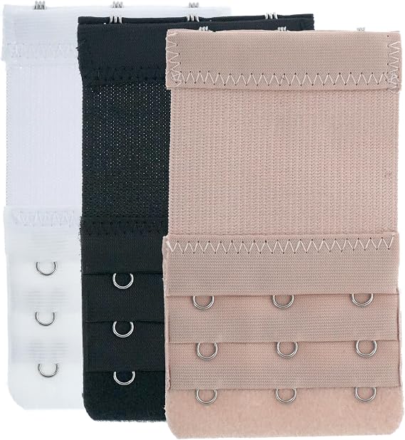Bra Extenders 2 Hooks / 3 Hooks / 4 Hooks, Bra Extension Strap Stretchy Comfortable, 3 Pieces