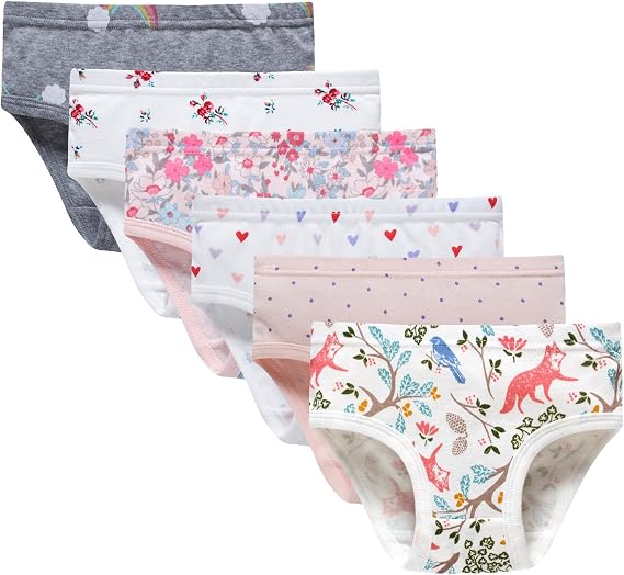 Boboking Girls Soft Panties Toddler Underwear Kids Cotton Briefs | Comfortable Elastic Waistband Double Layered Crotch Assorted Patterns