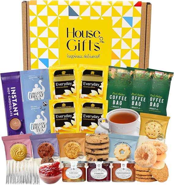 Luxury Afternoon Tea and Biscuits Hamper | Featuring Borders Biscuits,Teabags, Jams and Marmalade, Hot Chocolate, and Coffee Bags | Perfect for Women and Men!