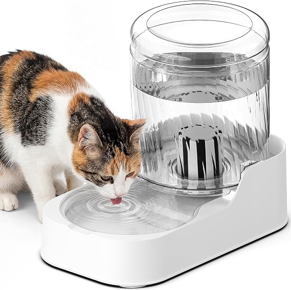 JUNSPOW Automatic Cat Water Dispenser, Dog Water Bowl Dispenser Adjustable Water Dispensing, Auto Pet Waterer for Cats and Dogs(Bowl Not Included)