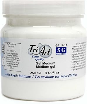 Tri-Art Artist Gel Mediums, 250ml, Semi Gloss