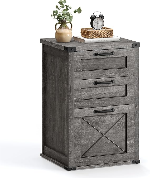 VASAGLE File Cabinet with 3 Drawers, Printer Stand, Fit A4 Letter Size