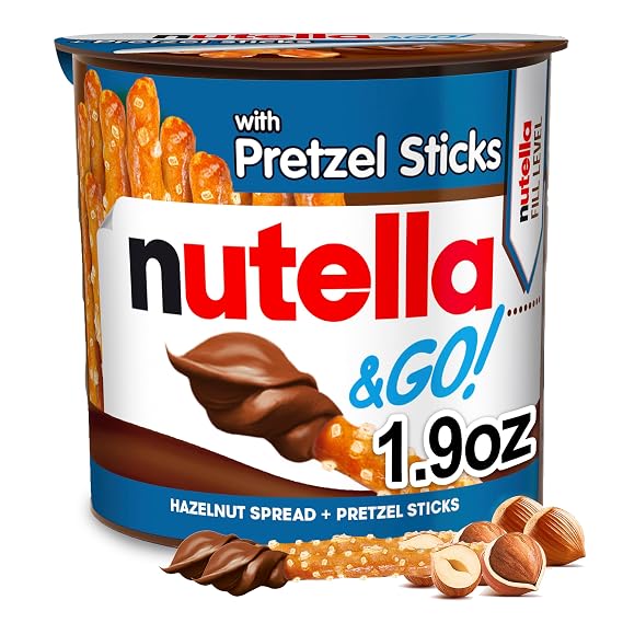Nutella & GO! Creamy Chocolate Hazelnut Spread with Pretzel Sticks 1.8 oz Snack Pack
