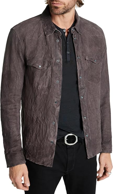 John Varvatos Men's Mason Leather Shirt Jacket
