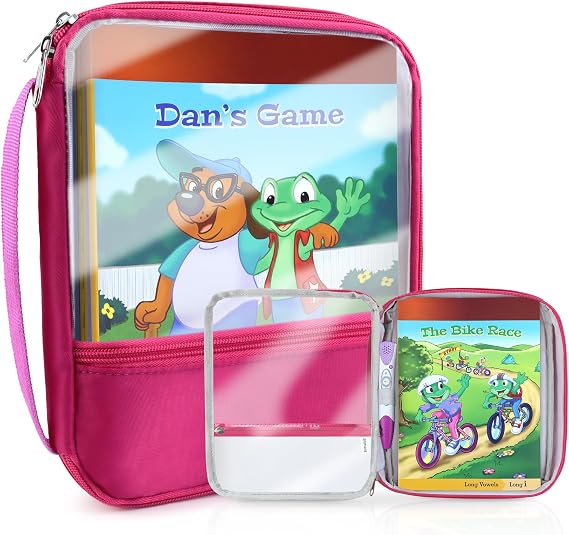 Annmore Carrying Bag Compatible with Leapfrog LeapReader System Learn-to-Read 10 Book Mega Pack, Pink