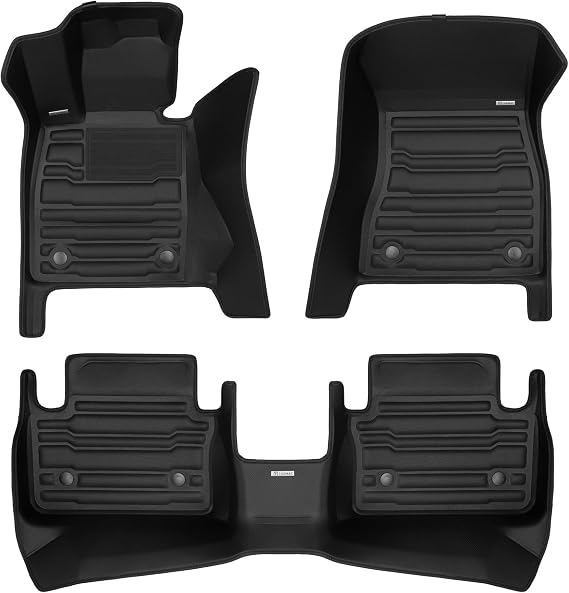TuxMat - for BMW i5 2024-2027 Models - Custom Car Mats - Maximum Coverage, All Weather, Laser Measured - This Full Set Includes 1st and 2nd Rows