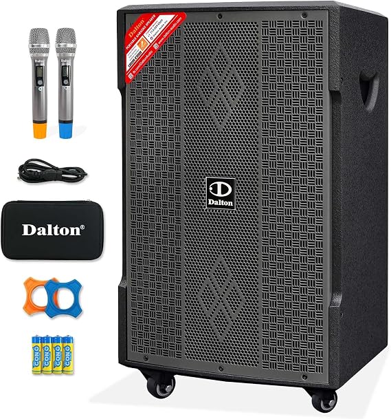 500W RMS Dalton DS12XPro Outdoor Speakers Karaoke Machine 12 Inch Woofer Big Portable Bluetooth Speaker for Party and Home, Speakers Bluetooth Wireless System with Deep Bass and TV Connect for Adults