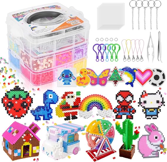Fuse Beads Kit, 10000PC 5mm Iron Melty Beads Craft Set for Boys Girls Gift