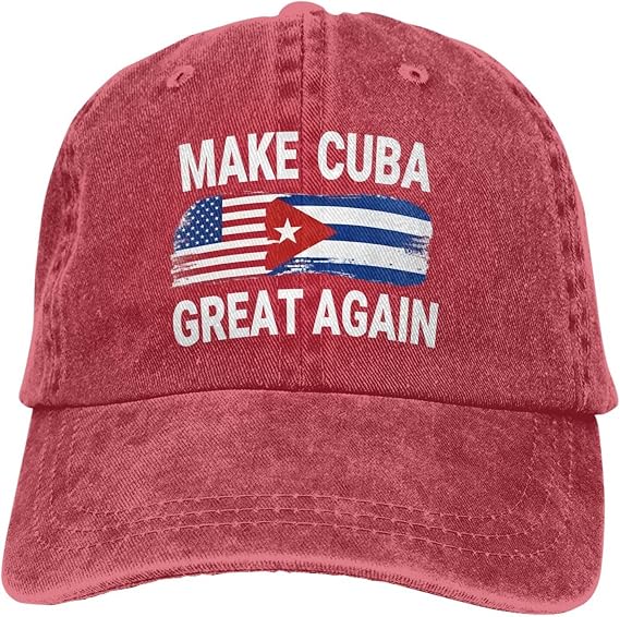 Make Cuba Great Again Hats for Women Men, Adjustable Cotton Cuban Flag Baseball Cap