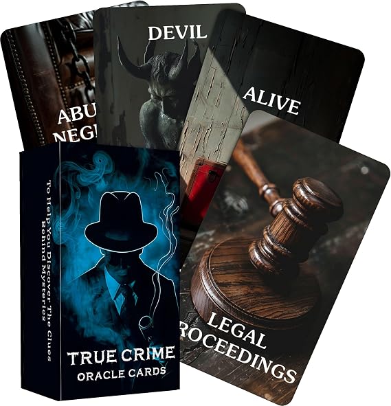 soulme True Crime Clues Oracle Cards, Conspiracy and Investigation Oracle Deck, 80 Clue Cards for Beginners