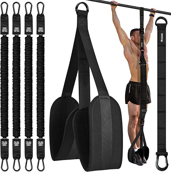 Ayombo Pilates Bar Kit with Resistance Bands, Pull Up Assistance Bands