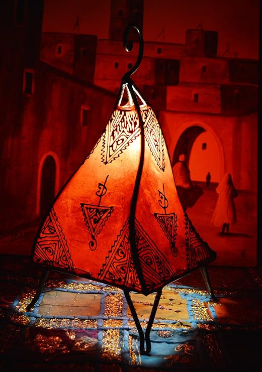 Henna Lamps & Sconces Moroccan Hand Made Leather lamp Henna Tattoo African Red