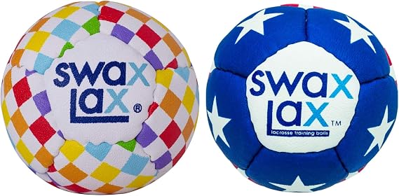 SWAX LAX Stars & Stripes and Rainbow Bundle Lacrosse Training Balls - Indoor & Outdoor Practice Ball with Less Bounce & Rebounds