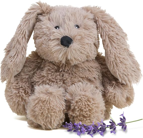 warmies Junior Brown Bunny, Weighted Stuffed Animals, Brown, 9"