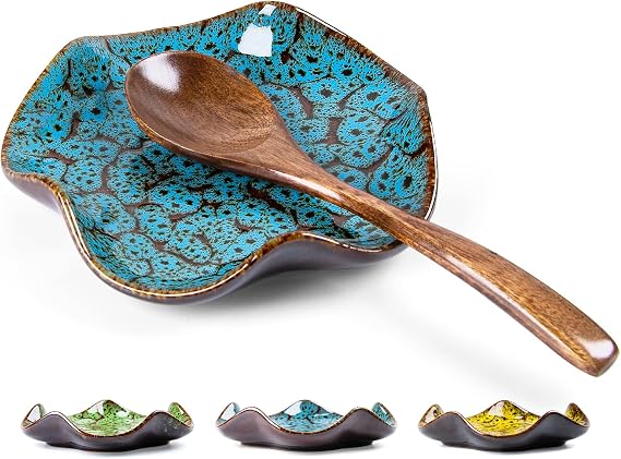 Spoon Rest for Stove Top, 5.3 Inch Ceramic Spoon Holder for Kitchen Counter | Ladle, Spatula,Chopstick, Coffee Spoon Rest, Cute Kitchen Decor House Warming Gifts
