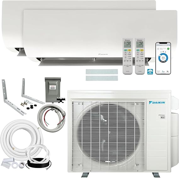 Daikin 18,000 BTU (9K + 9K) 21SEER2 2-Zone Mini Split, Air Conditioner