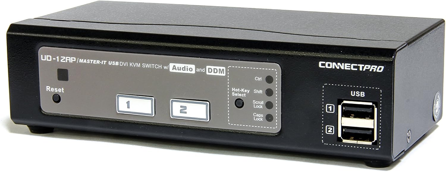 UD-12AP High Definition Single Monitor Video USB Audio DVI KVM wDDM & Multi-hotkey UD-12AP-KIT-10
