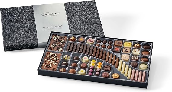 Hotel Chocolat The Chocolatier's Table 800g - 69-Piece Milk, White, Dark, Caramel Chocolate Box - Chocolate Gift for Birthday, Thank You, Congratulations, Anniversary - Gifts for Her and Him
