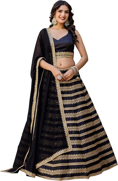 TRENDMALLS Silk Embroidery Work Embroidery Lehenga Choli with Dupatta For Women Ready To wear