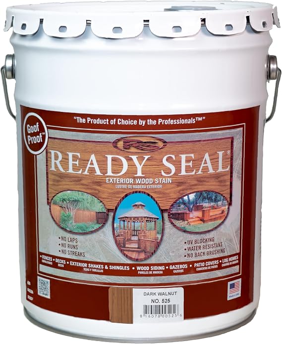 Ready Seal Exterior Wood Stain & Sealer, Dark Walnut, 5 Gallon