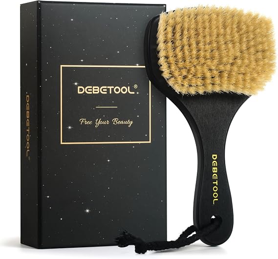 EBETOOL Natural Boar Bristle Dry Brushing Body Brush | Exfoliating Lymphatic Drainage Brushr for Flaky Skin Removal, Blood Circulation & Skin Renewal