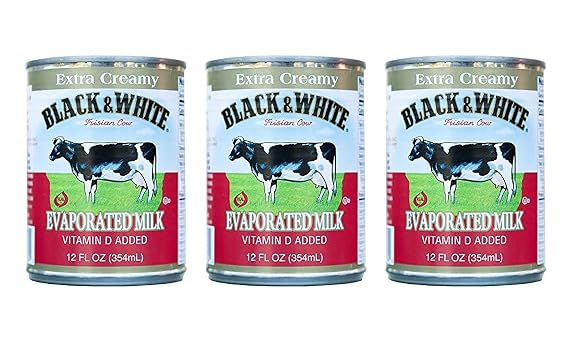 Black and White Extra Creamy Evaporated Milk (3 Pack, Total of 36fl.oz)