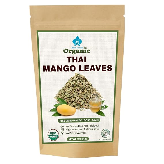 Organic Mango Leaves for Tea Premium Hand-Picked Young Green Leaves Eco-Farmed Small Batch Pure Dried Fruit Tree Leaves Vegan & Non-GMO (2 OZ)