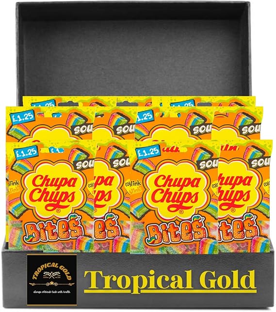 Soft & Chewy Fruity Sour Bites by Chupa Chups – Tangy Candy Treat, 120g (12)