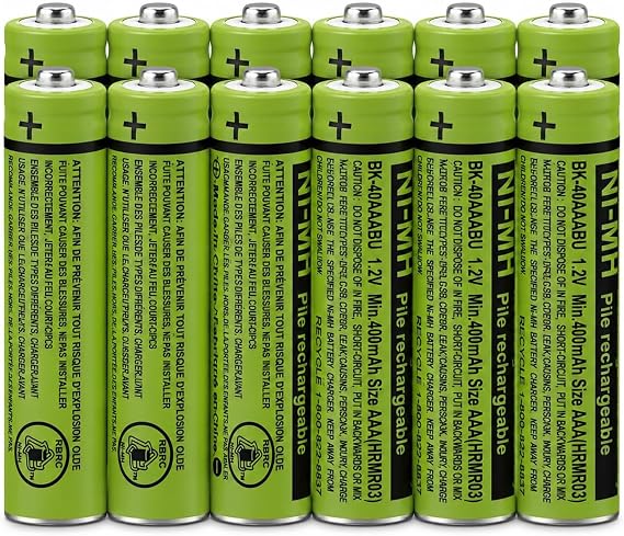 12-Pack BK-40AAABU Battery for Panasonic Cordless Phone